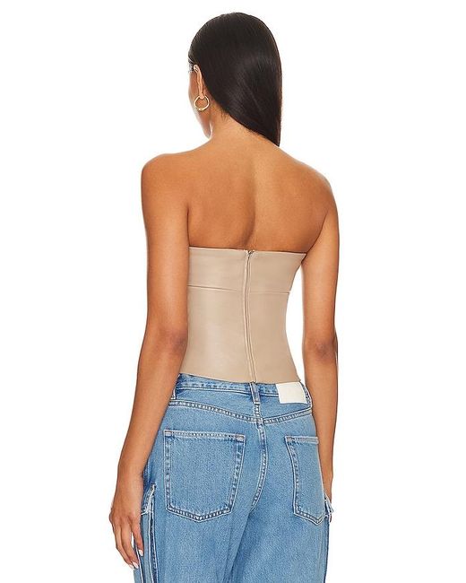 Lovers + Friends Blue Daxton Faux Leather Top