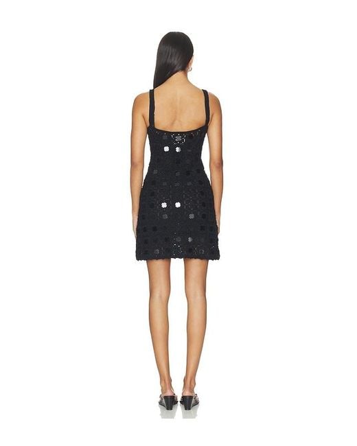 Le Superbe Black Gypset Crochet Mirrored Dress