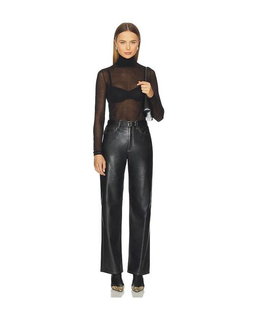 Rag & Bone Black Shea Faux Leather Straight Pant