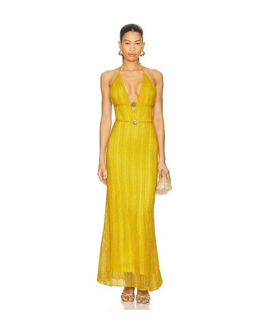 CAPITTANA Yellow Ariel Maxi Dress