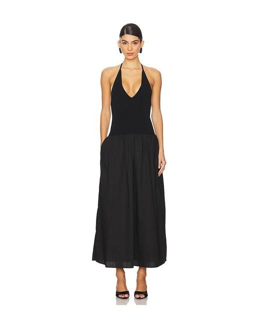 Shona Joy Black Aliah Halter Midi Dress