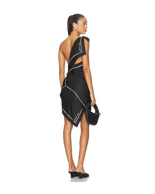 Alexander Wang Black Asymmetrical Shoulder Knot Dress