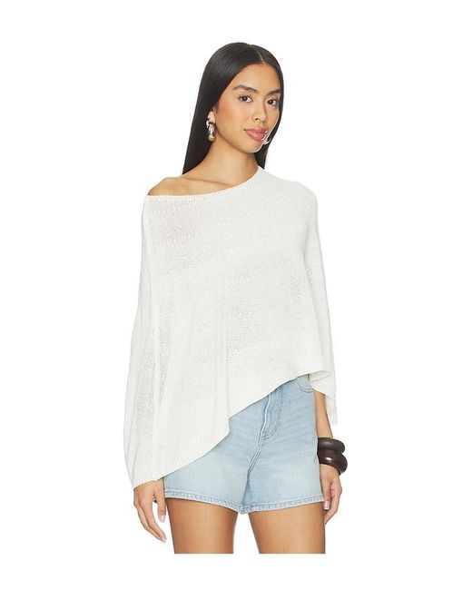 SNDY'S White Misty Knit Poncho