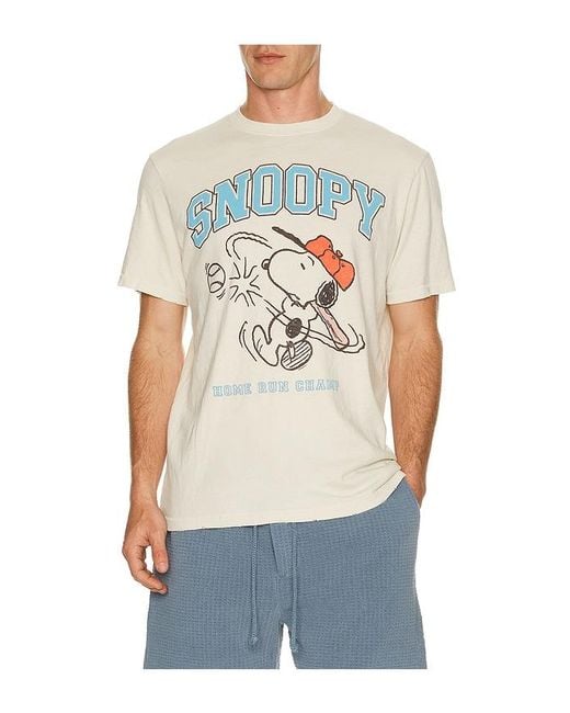 Junk Food Multicolor Snoopy Home Run Champ Tee for men