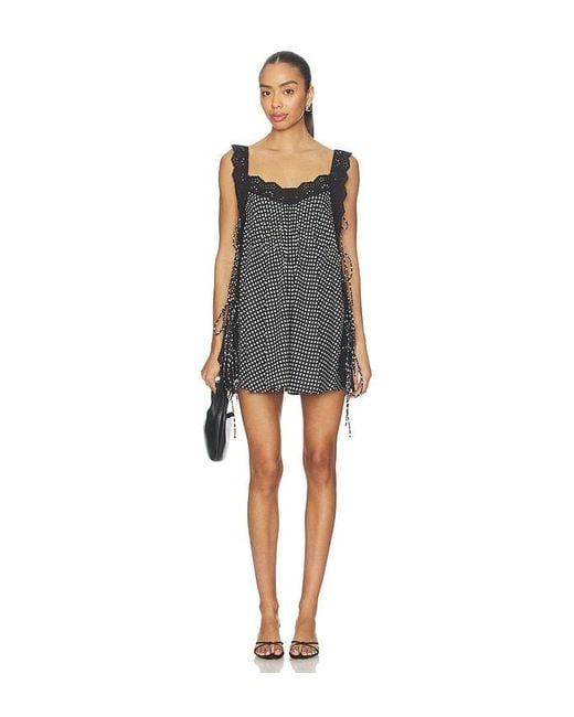Caroline Constas Black Lucilla Eyelet Mini Dress