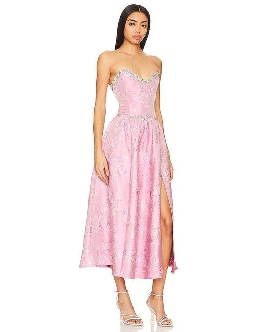 V. Chapman Pink Lucia Corset Midi Dress