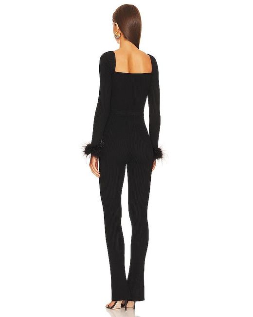 Lovers + Friends Black Evana Feather Jumpsuit