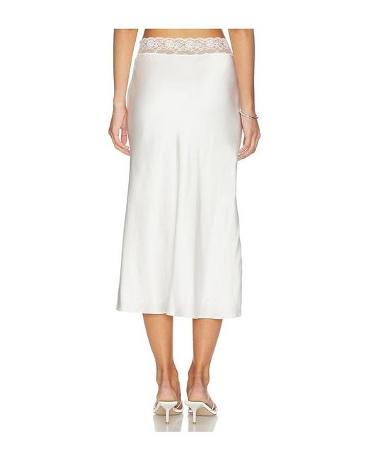 Lovers + Friends White Cierra Midi Skirt