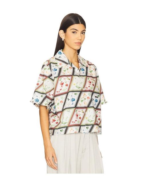 PRIVATE POLICY Natural Cropped Camp Shirt