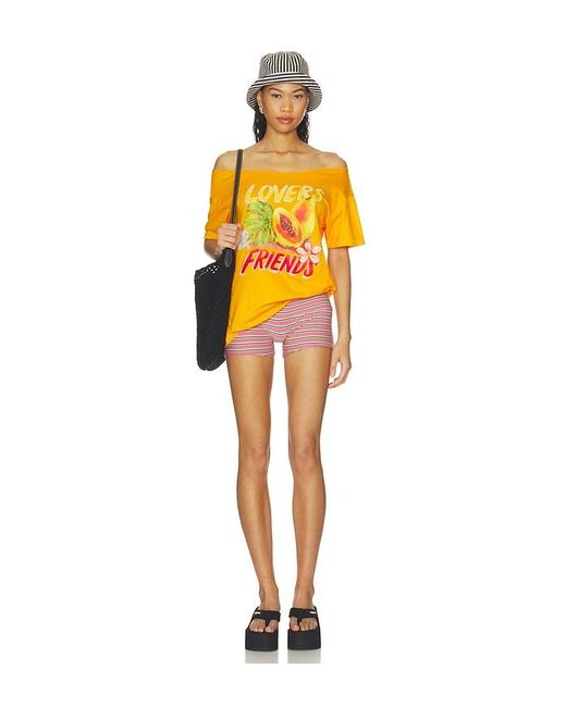 Lovers + Friends Yellow Tahiti Tee