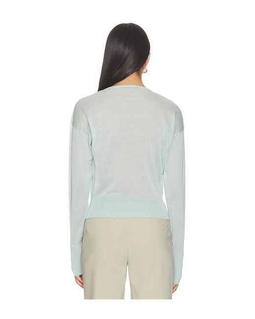 Fleur du Mal White Sheer Knit V-Neck Sweater