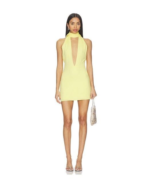 Nbd Yellow Phoebe Mini Dress