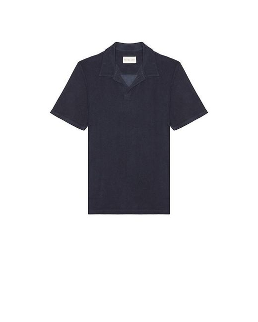 Frescobol Carioca Blue Faustino Terry Cotton Blend Polo Short Sleeve for men