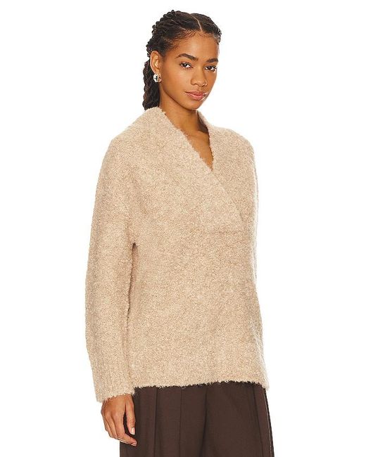 Vince Natural Crimped Shawl Sweater