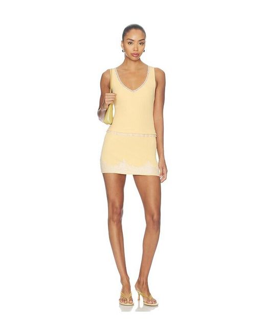 Tularosa Natural Elia Knit Lace Skirt