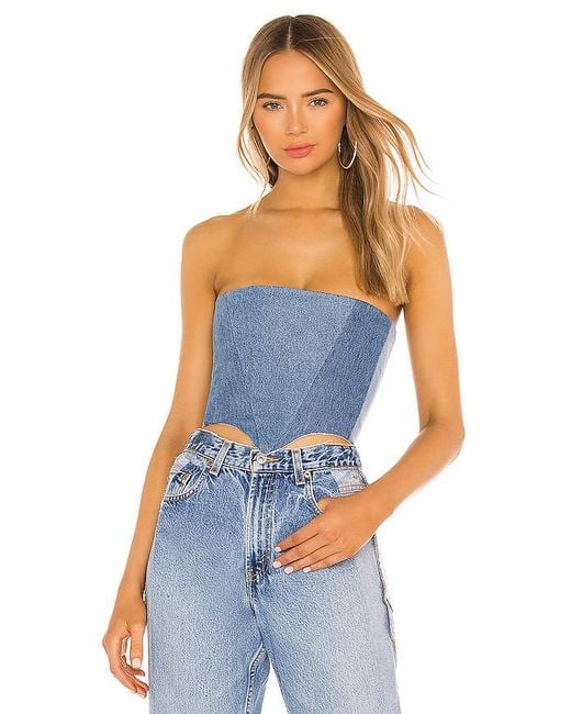 SAMI MIRO VINTAGE Blue Corset Top
