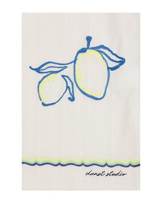 DUNST White Hand Drawing Open Collared Shirt for men