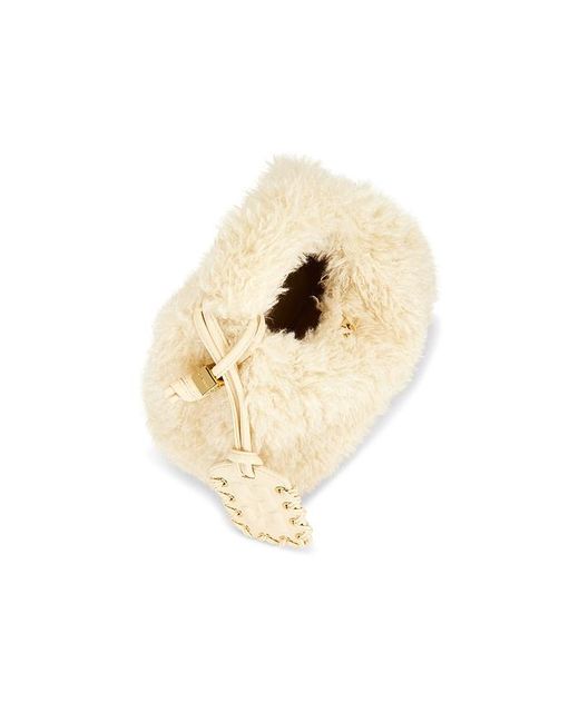 Ganni Natural Mini Fur Hobo Bag