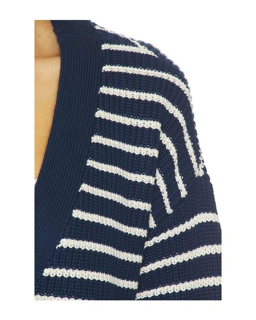 Eberjey Blue Fine Gauge Cropped Cardigan