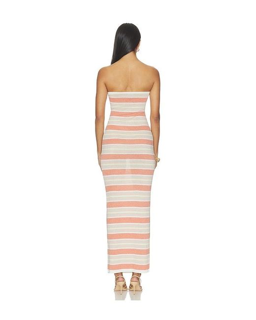 SNDY'S White Celia Shimmer Maxi Dress