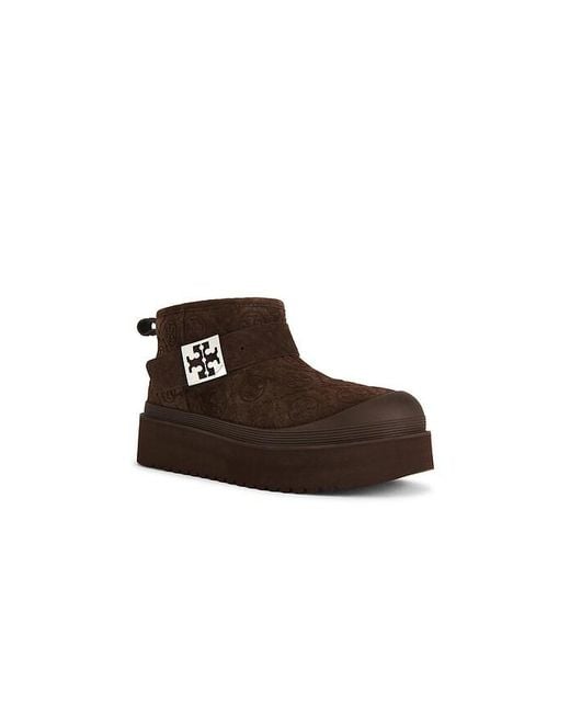 Tory Burch Brown Mellow Shearling Platform Boot