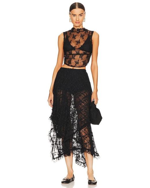 Free People Black X Intimately Fp Solid Nice Try Muscle Top