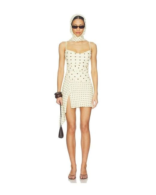 Runaway the Label Natural Alora Scoop Neck Mini Dress