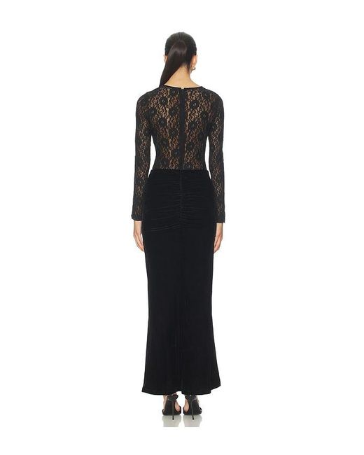 Bardot Black Helenie Velour Lace Maxi Dress