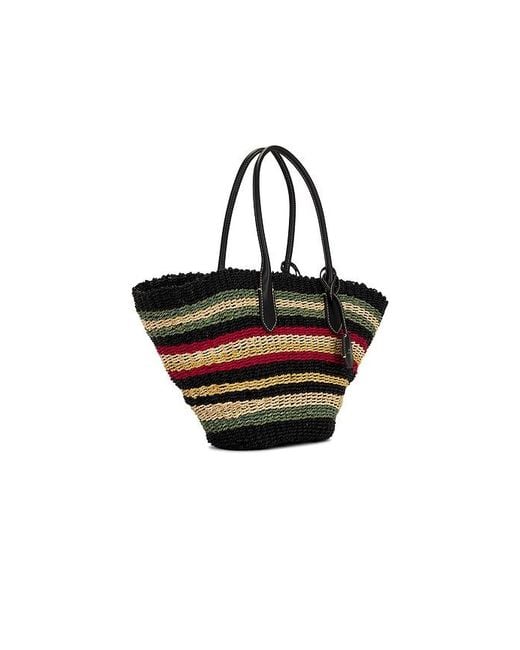Polo Ralph Lauren Black Twist Raffia Tote Bag
