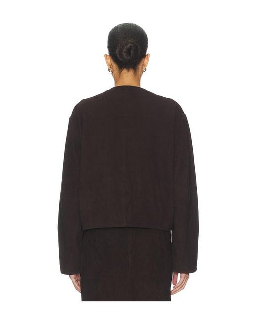 St. Agni Black Suede Utility Cocoon Bomber