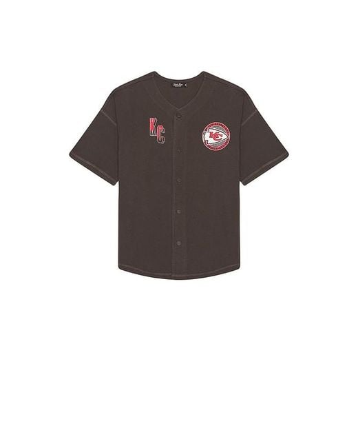 Junk Food Black Chiefs Baseball Jersey for men