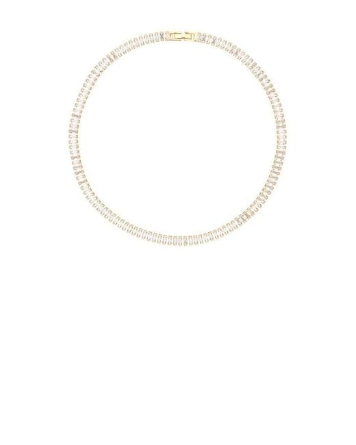 Mazin Jewels White Iced Baguette Tennis Necklace