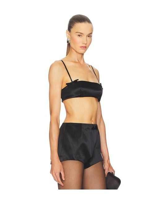 Courtney Zheng Black Duchesse Silk Bralette Top