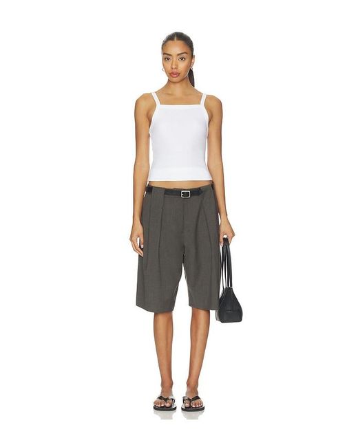 Leset White Nando Square Neck Tank