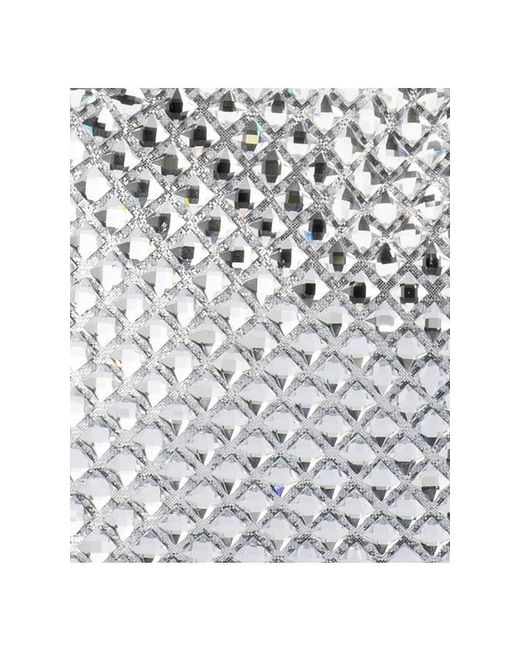 Olga Berg White Whitney Crystal Top Handle Bag