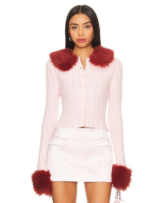GUIZIO White Heart Knit Cardigan