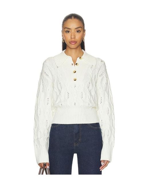 LPA White Mia Cable Sweater