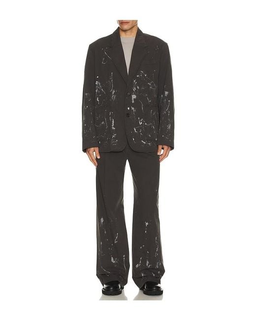 we11done Black Painted Jacket for men