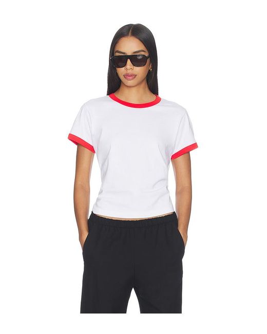 Leset White Margo Ringer Tee