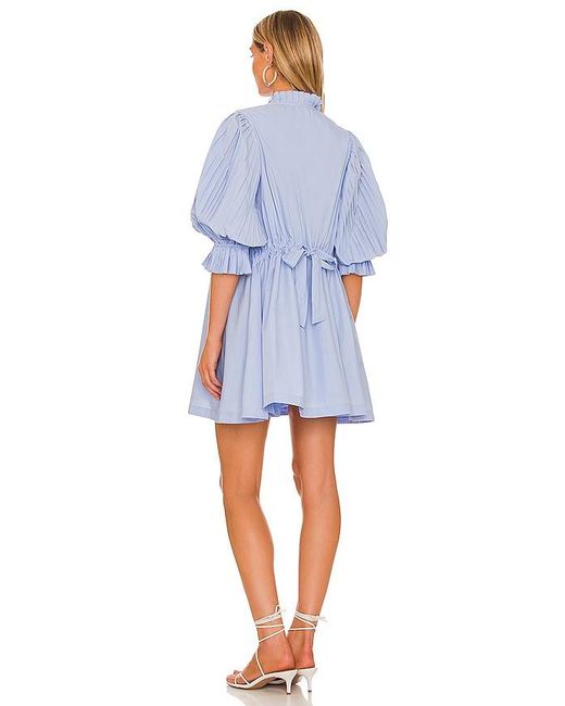 SOVERE Blue Focus Pleat Smock Mini Dress