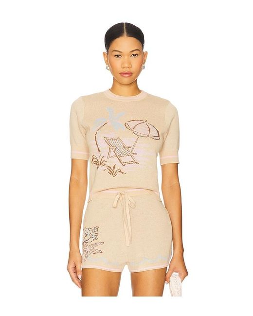 Lovers + Friends Natural Selah Knit Top