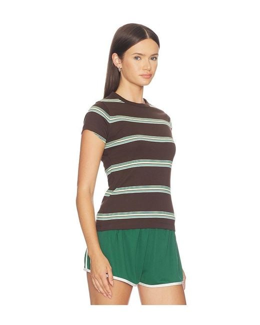 Madewell Green Stripe Crewneck 90S Tee
