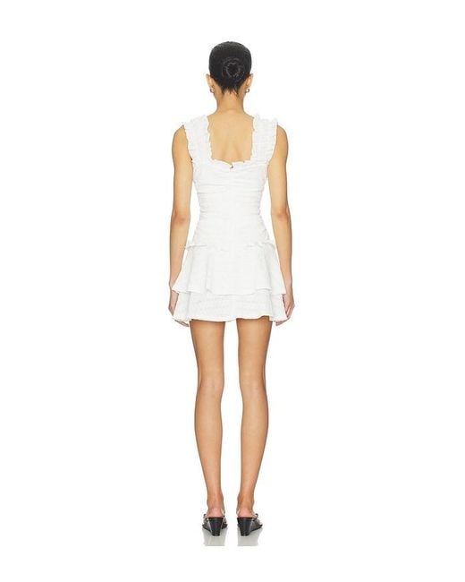 Runaway the Label White Bronte Ruffled Corset Mini Dress