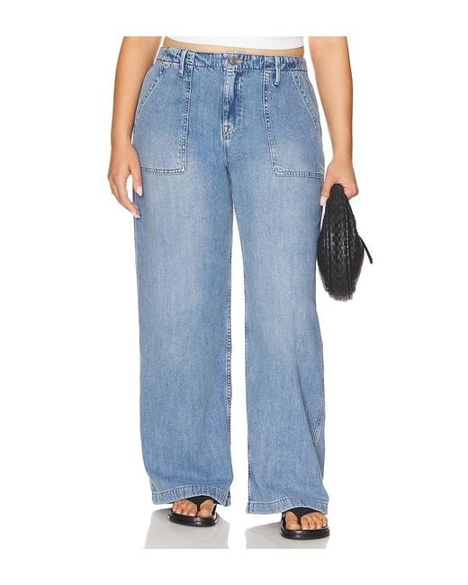 GOOD AMERICAN Blue Lite Linen Denim Pants