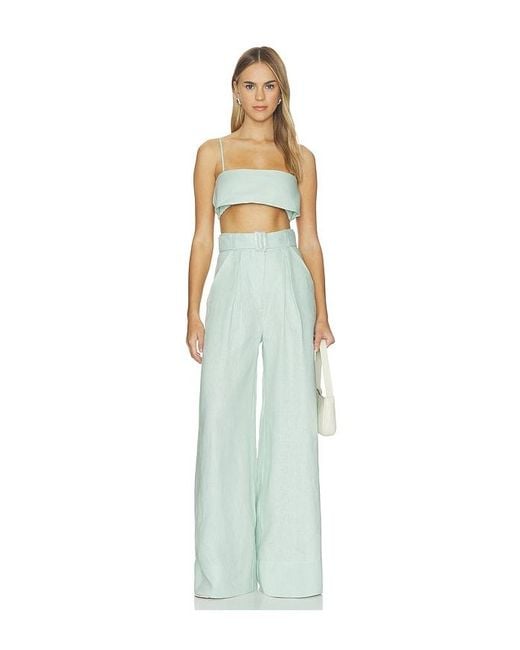 Matthew Bruch White Structured Bandeau Crop Top