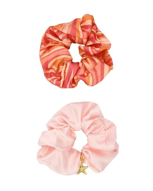 Frasier Sterling Pink Spritz Scrunchie Set