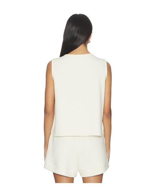 Varley White Josie Button Through Tank Top