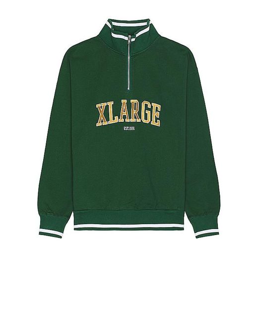 Xlarge Green Striped Rib Half Zip Sweatshirt for men