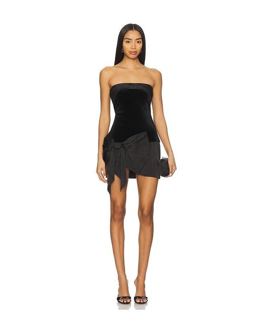 MORE TO COME Black Rosie Velvet Dress