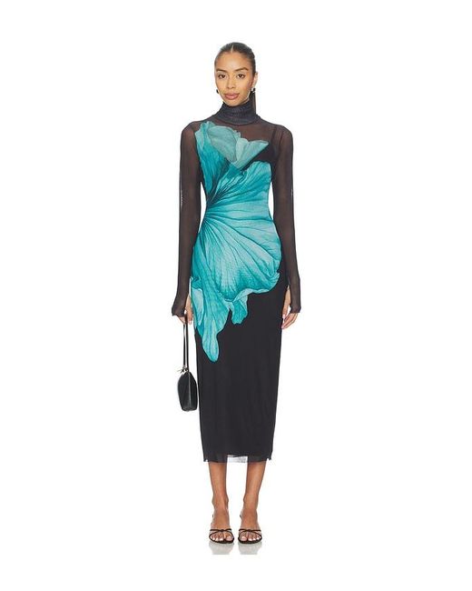 AFRM Women's Blue Shailene Power Mesh Dress